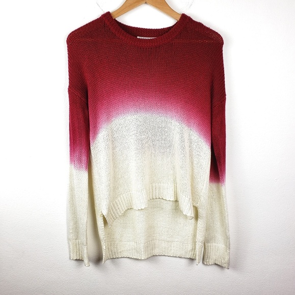 Sans Souci Sweaters - Sans Souci | Dip Dyed Knit High Low Sweater Sz Lg